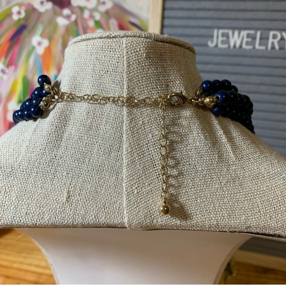 Blue & Gold Multi-Strand Necklace with Nautical Charms - Picture 4 of 4